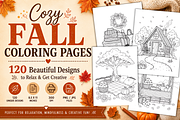 Cozy Fall Coloring Pages 120 Designs, a Seasonal Illustration by Daffodil Dream Studio (Thumbnail 1 of 3)