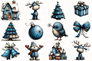 Whimsical Icy Blue Christmas Clipart, an Illustration by OK Design (Thumbnail 3 of 6)