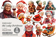 Funny Old Lady Christmas clipart, an Illustration by Dream Creation (Thumbnail 1 of 5)