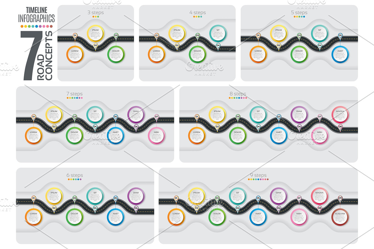 Set of Navigation map infographic, a Technology Illustration by RevelStockart