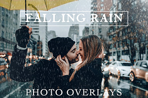 25 Falling Rain Weather Overlays