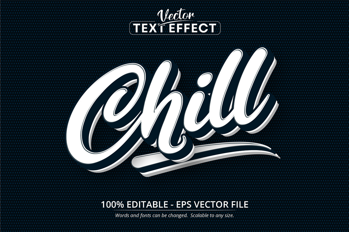 Chill text effect, minimalist style, a Brushes & More by designvectx ...