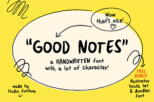 Good Notes! A Handwriting Font Set!