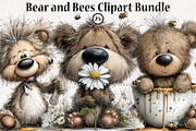 Bear and Bees Clipart Bundle, a Seasonal Illustration by CreationArt (Thumbnail 1 of 6)