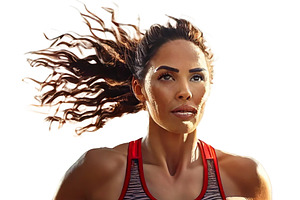 Young athletic woman running isolated hyperrealistic illustratio, a Sport Illustration by DanFLCreativo