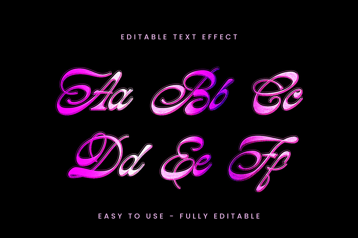 Glossy Gradient Script Text Effect preview 3