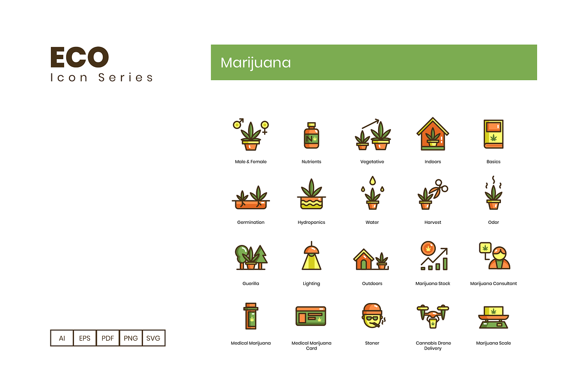 83 Marijuana & Weed Icons | Eco, an Outline Icon by Flat Icons