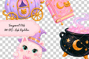 Pastel Moon Magic Witch Clipart, a Seasonal Illustration by TumblerArtDS (Thumbnail 3 of 3)