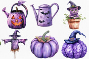 Purple Halloween Gardening Clipart, an Illustration by Canvas Craft (Thumbnail 3 of 7)