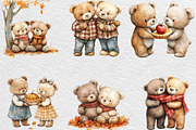 Fall Teddy Bears Couple Clipart, an Illustration by Black Bird Studio (Thumbnail 4 of 6)