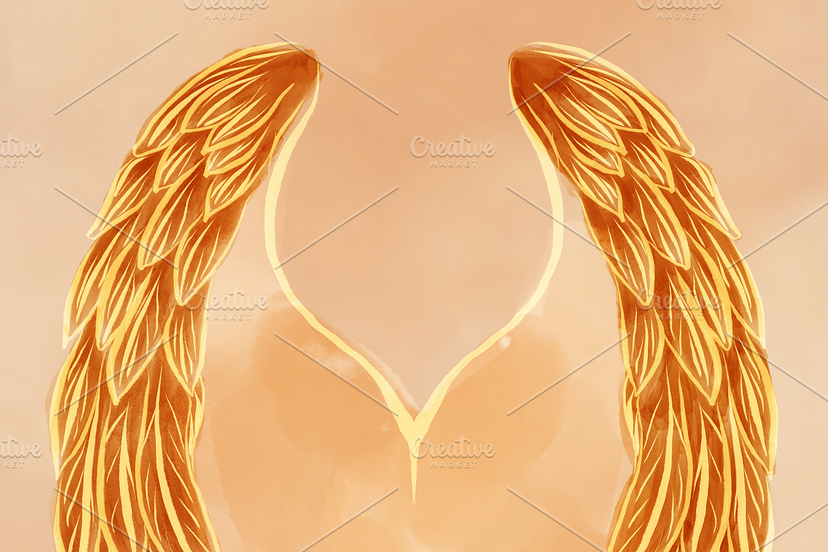 Praying under the wings, a Person Illustration by AMMi