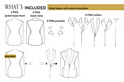 Blazer Constructor - Mix & Match set, an Object Graphic by designs.svkl (Thumbnail 6 of 11)