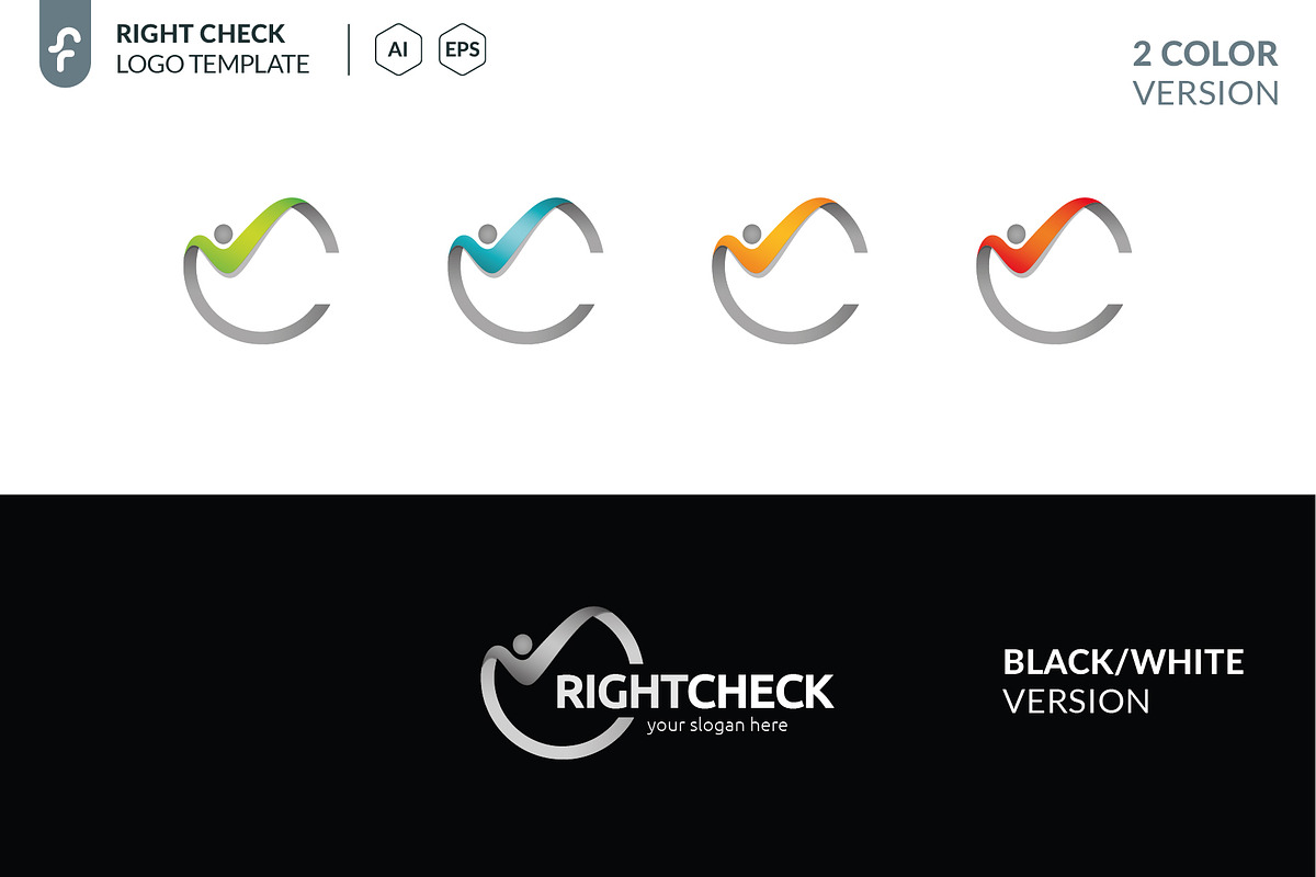 Right Check Logo, a Branding & Logo Template by ft.studio