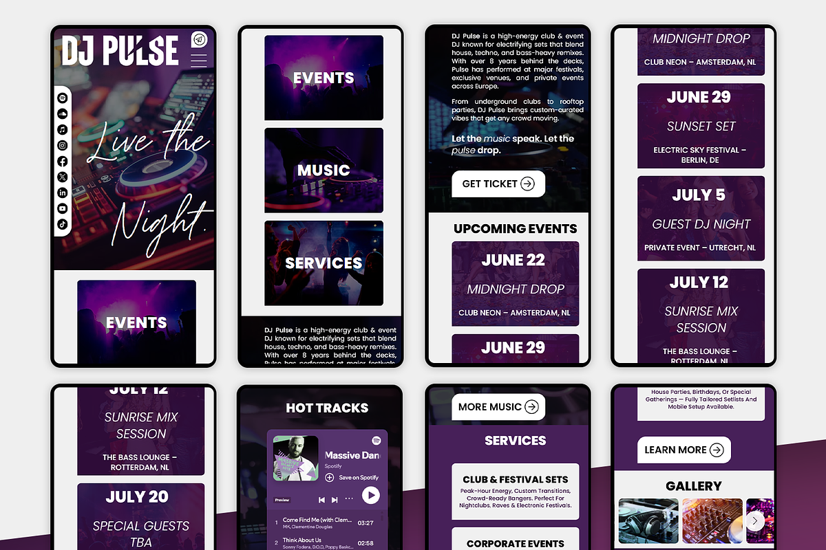 DJ & Disco Website Template, a Wix Template by Kitteeh (Photo 6 of 21)