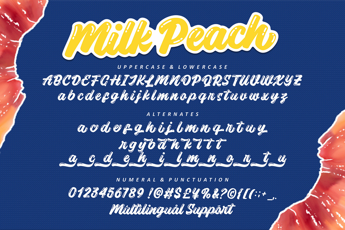 Milk Peach - Quirky Playful Script, a Script Font by Four Lines Std. (Photo 6 of 9)