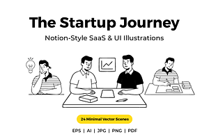 Notion-Style SaaS Illustration Pack, a Work Illustration by Imran Haroon