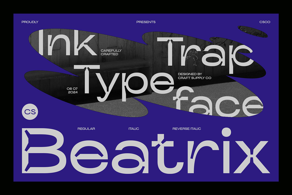 CS Beatrix – Inktrap Font, a Sans Serif Font by Craft Supply Co. (Photo 1 of 8)