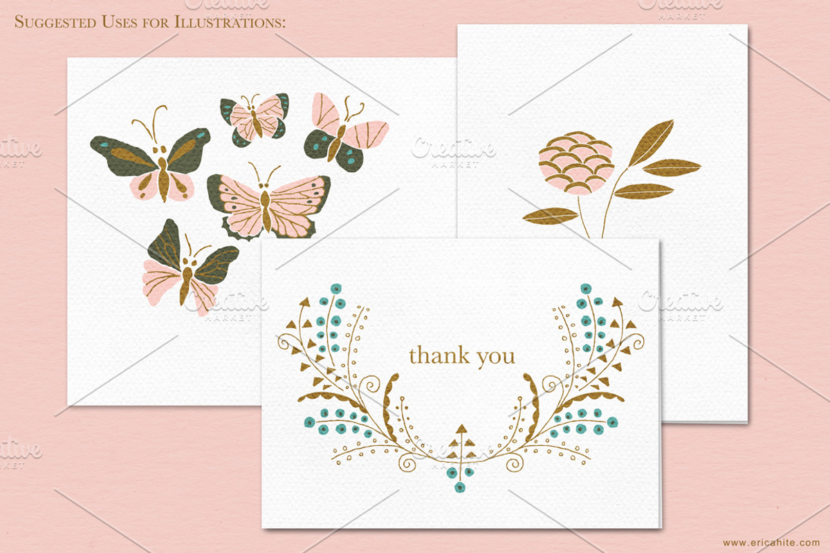 Floral Nouveau Clip Art (PNG) +Bonus, an Illustration by Erica Hite (Photo 4 of 5)