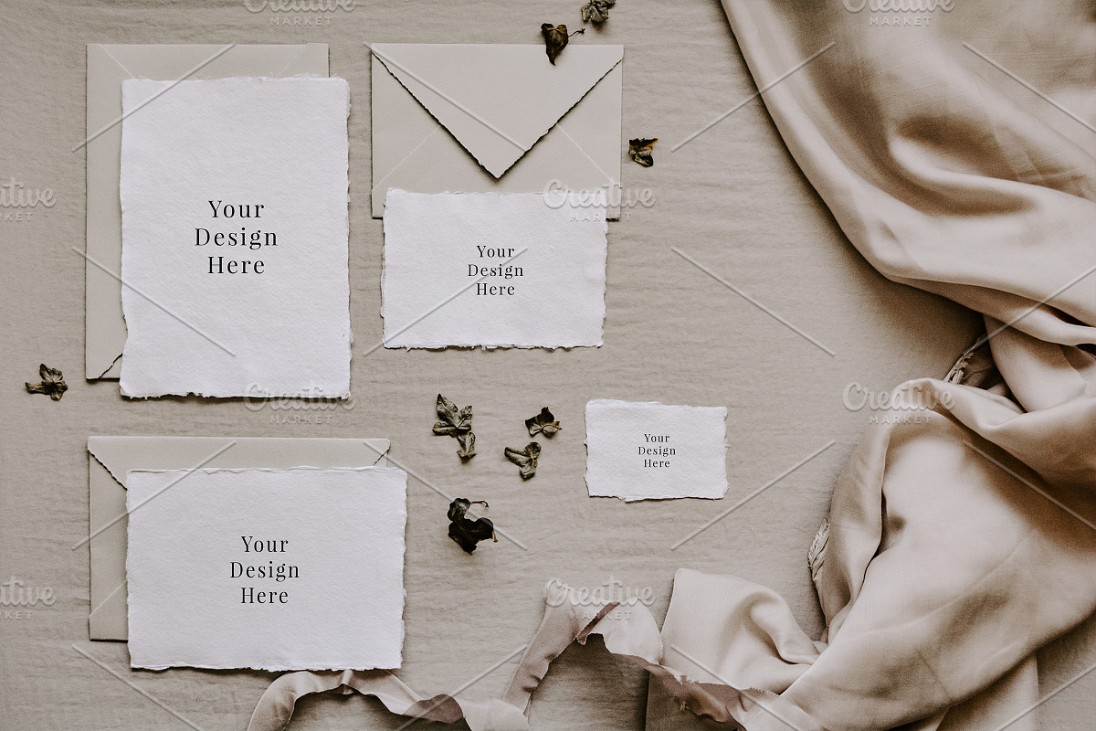 Deckle Edge Paper Mockup Bundle, a Print Template by Barn Owl Studio (Photo 9 of 11)