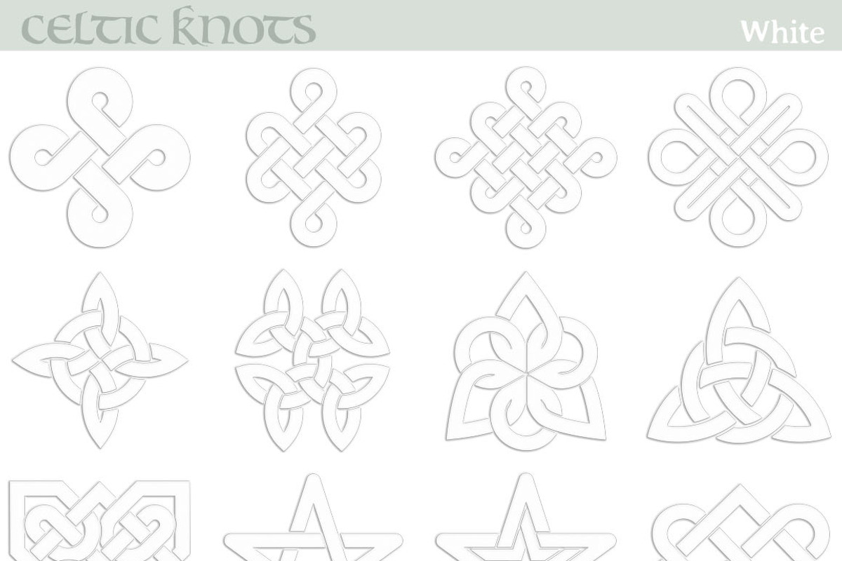 Celtic Knots Symbols, white, a Decorative Illustration by javi.ruiz (Photo 2 of 3)
