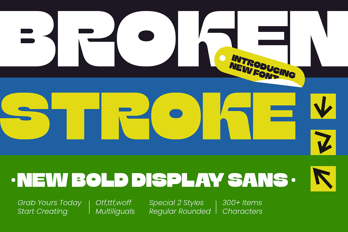 Broken Stroke New Bold Display Sans, a Sans Serif Font by timelesstype.co (Photo 1 of 10)