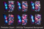Butterfly Flowers Sublimation PNG, an Illustration by RobertsArt (Thumbnail 3 of 7)