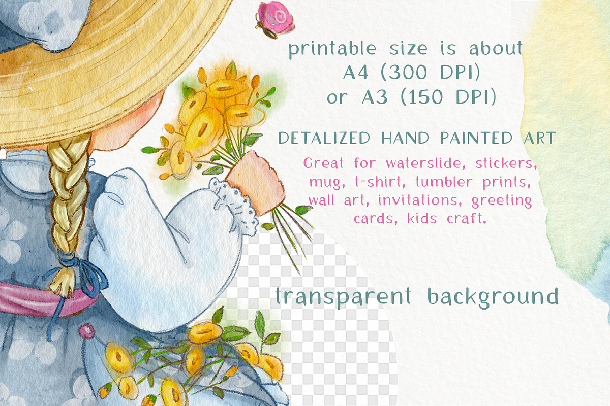 Vintage Little Girl illustration, an Illustration by RivusArt (Photo 3 of 5)