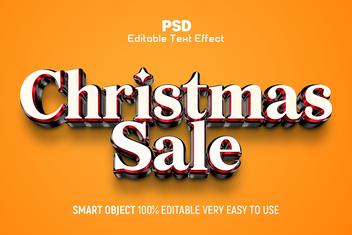 Christmas Sale 3D Text Effect PSD, a Layer Style Add-On by Design Fly