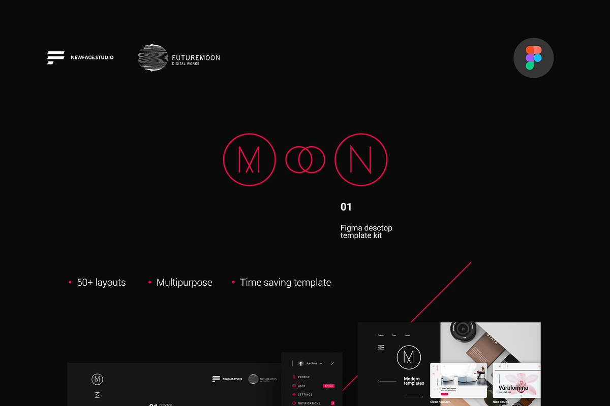 MOON01 UI KIT for Figma, an UI Kit Template by Newface (Photo 7 of 9)