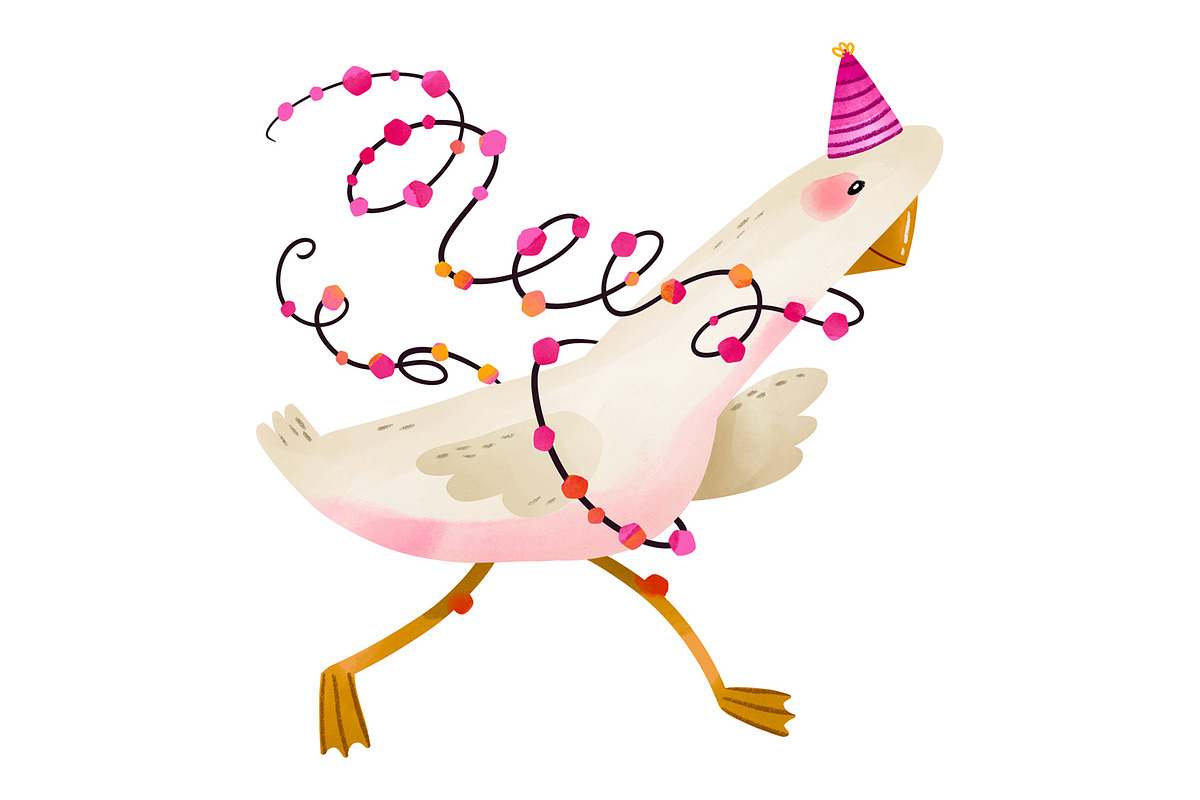 Cute Birthday Goose Clipart Set, an Animal Illustration by the_myro (Photo 2 of 8)