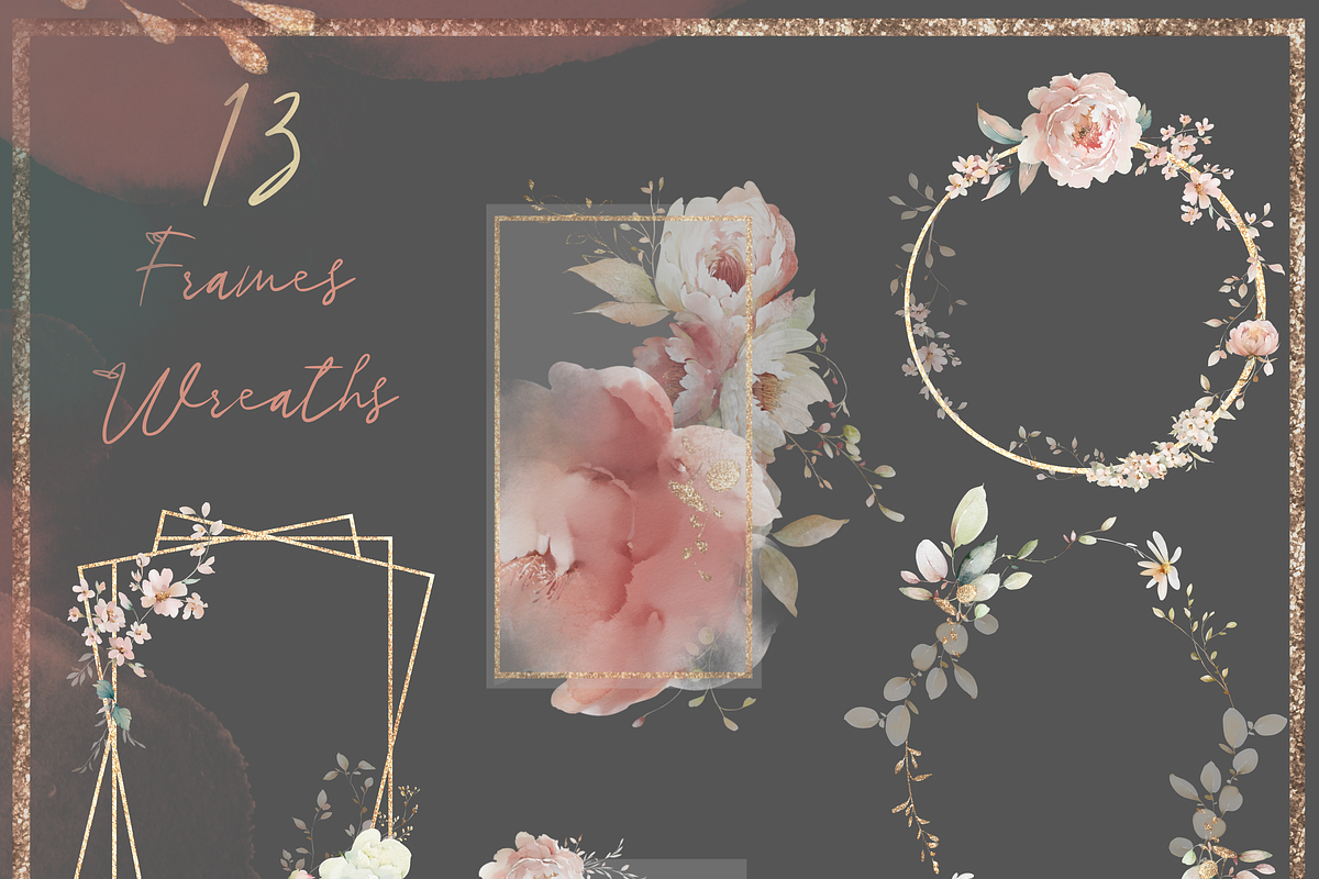 watercolor flowers botanical bundle, a Decorative Illustration by Edith’s World (Photo 4 of 14)