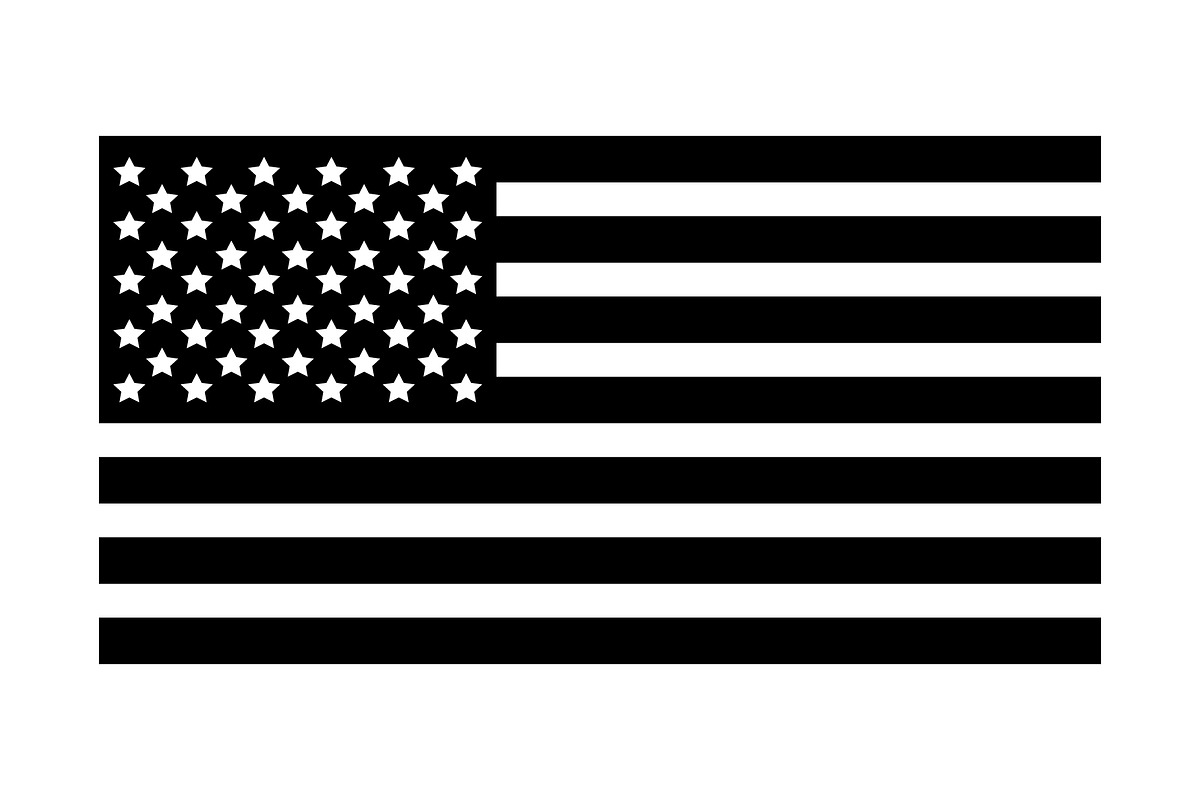 Black and white United States flag, an Illustration by Mark1987