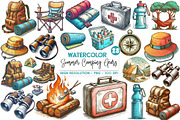 Summer Camping Gears Clipart, an Illustration by SinaCreation (Thumbnail 1 of 5)