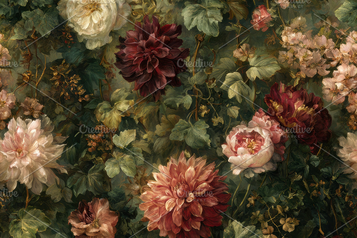 Vintage Floral Seamless Pattern, a Pattern Graphic by Virgo Studio