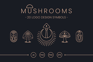 Mushroom logo design symbols