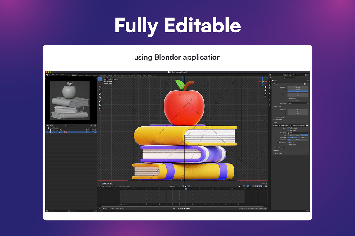 20 Library 3D Icon Set, an Object 3D Model by Bilicube Studio (Photo 3 of 6)
