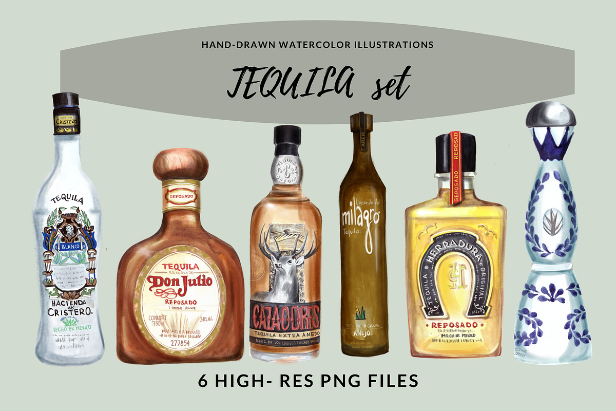 Hand-drawn TEQUILA set, an Illustration by MumAndMe (Photo 1 of 2)