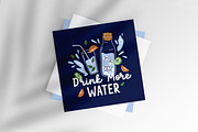 Drink water card backgrounds set, a Food Illustration by Good Studio (Thumbnail 5 of 6)