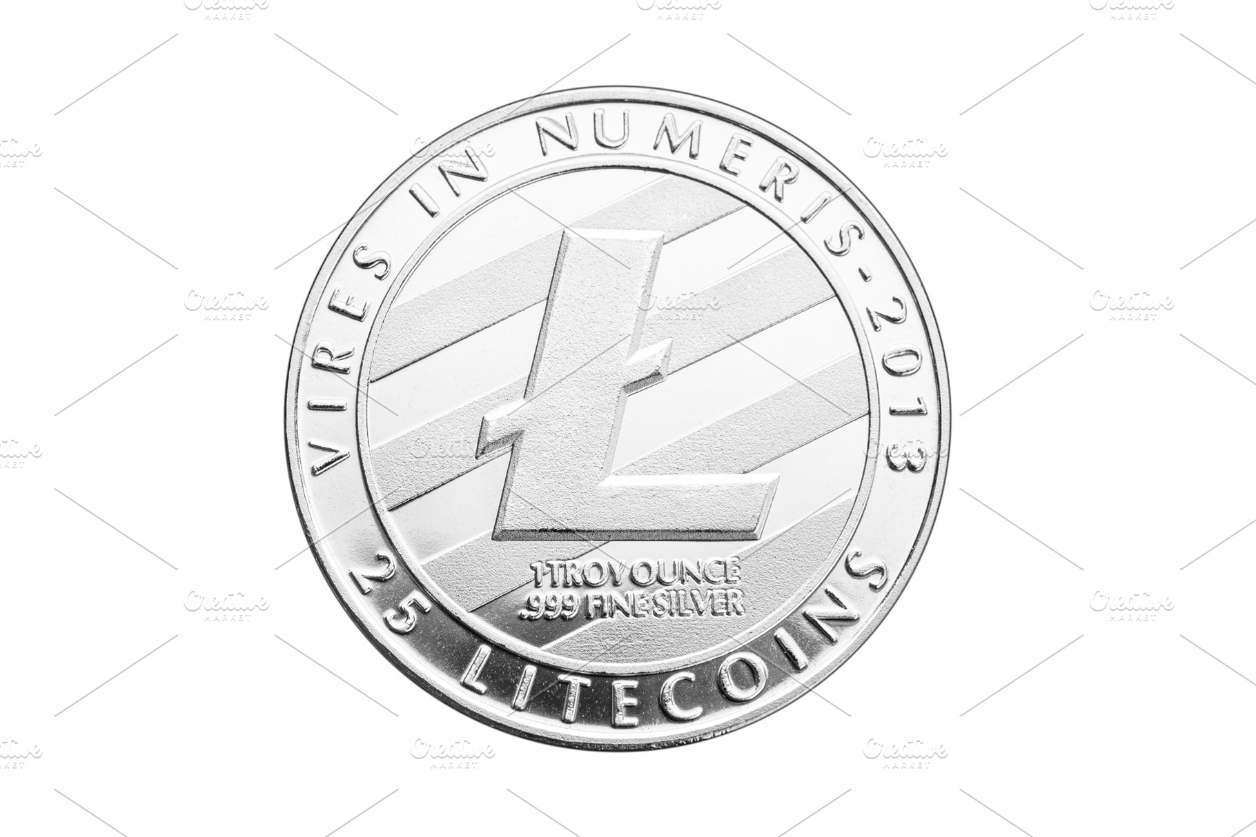 Litecoin coin isolated on white, a Background Photo by Formatoriginal photo