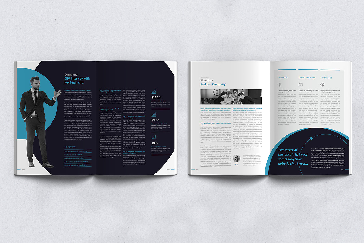 Annual Report Brochure Canva, a Brochure Template by TheBrightGrap (Photo 3 of 11)