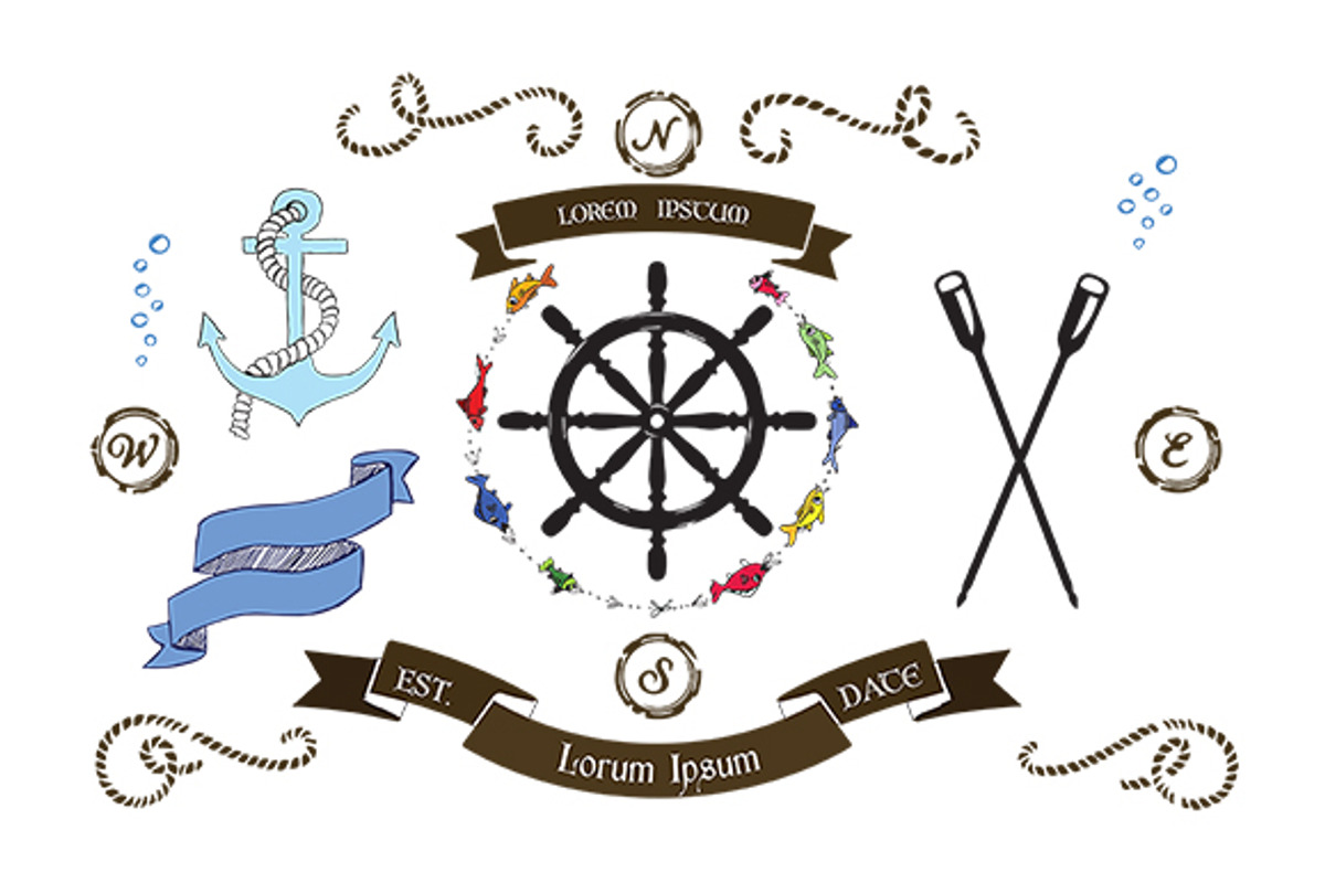 Nautical Illustrations, an Object Illustration by Does She Even Doodle