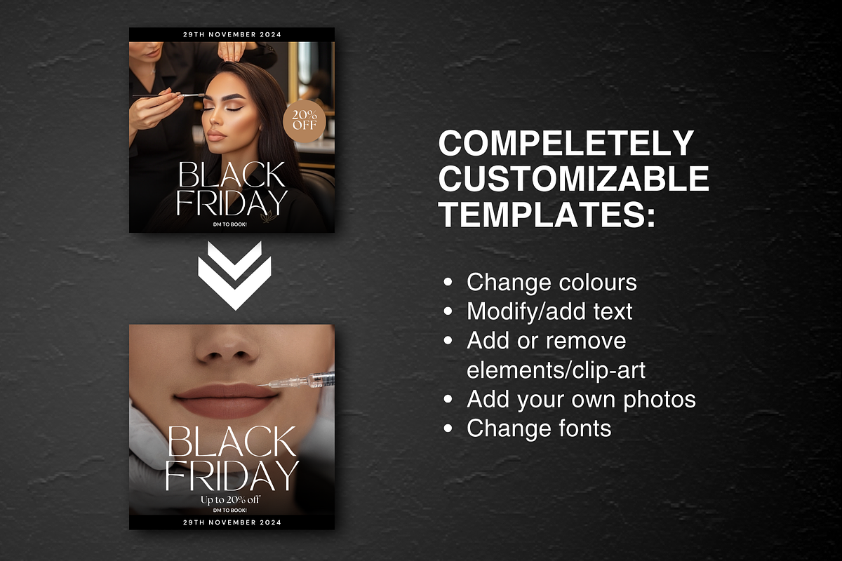 Black Friday Brow Technician Insta, a Social Media Template by DesignsbyMariaStudio (Photo 4 of 10)