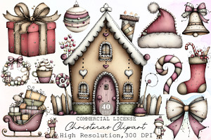 Watercolor Christmas Clipart, an Illustration by Sublimation Artist
