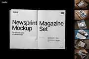 Newsprint Magazine Mockup Set, a Books & Magazine Mockup by Mocku (Thumbnail 1 of 21)