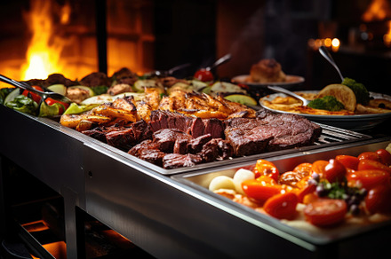 Catering buffet with food and drinks, a Photo by Iftikhar Alam