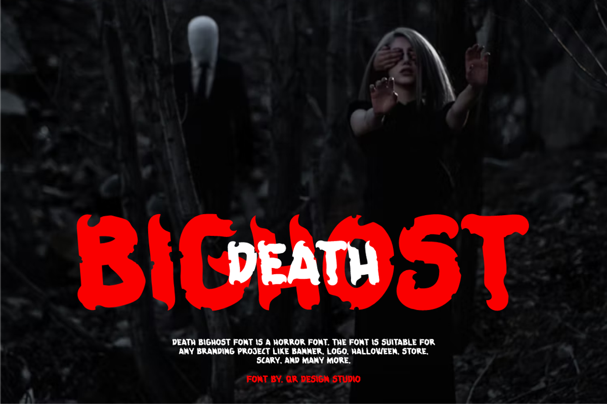 Death Bighost - Horror Font, a Blackletter Font by QR Design Studio (Photo 1 of 9)