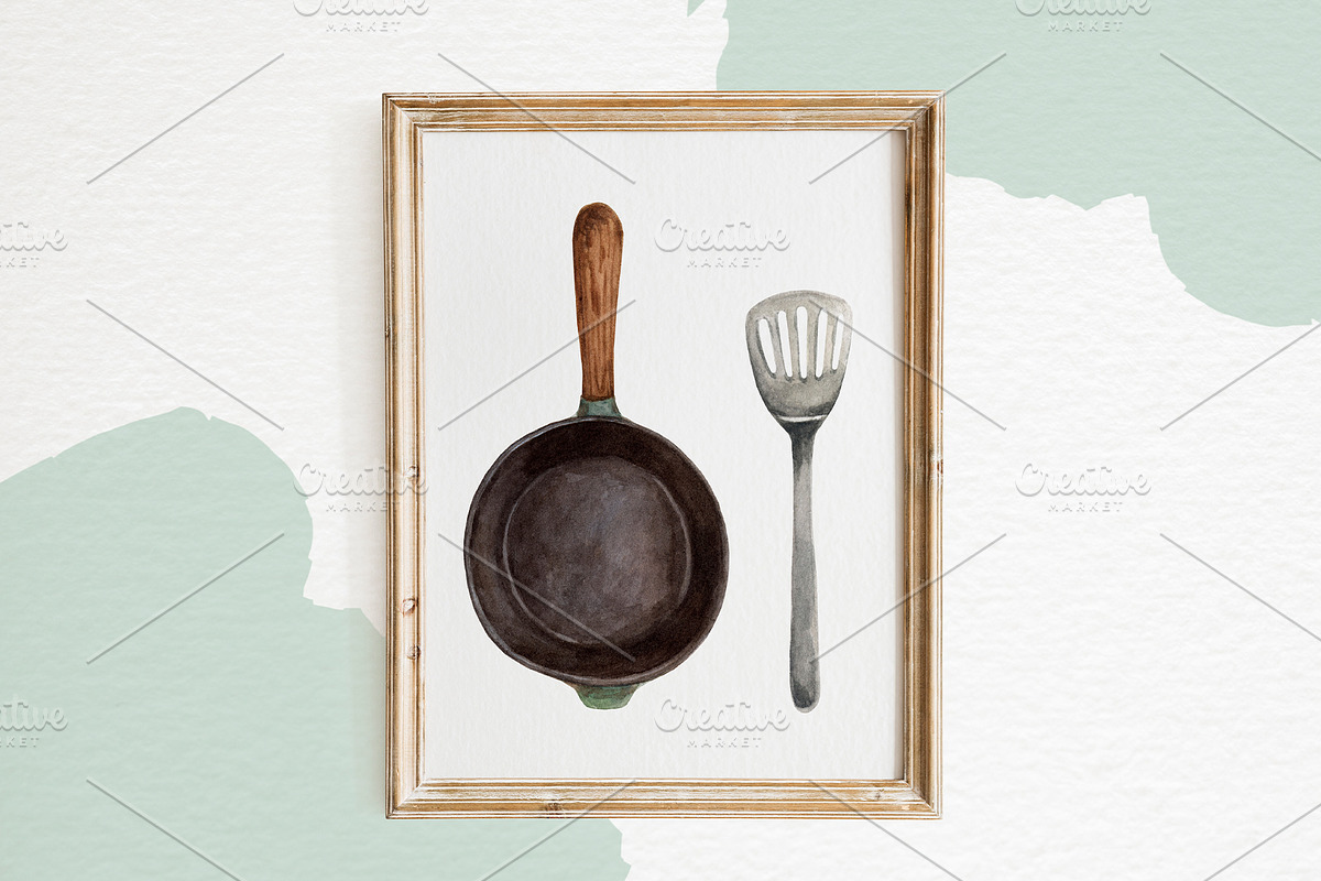 Kitchen utensils watercolor, an Object Illustration by a_ptichkina (Photo 4 of 4)