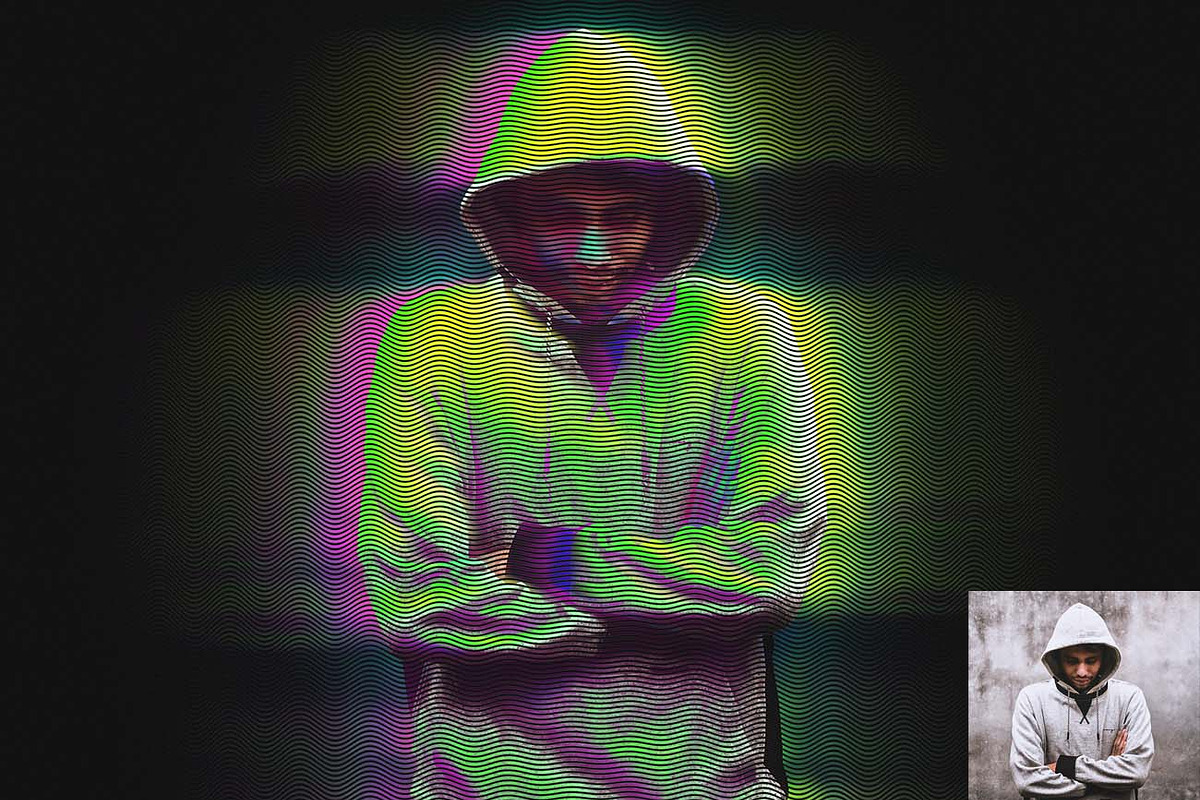 Ultra Neon Hologram FX Ps Action, an Action Add-On by Studio Retouch (Photo 2 of 14)