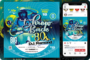 Throw Back 80s Flyer, a Flyer Template by regalDRAW