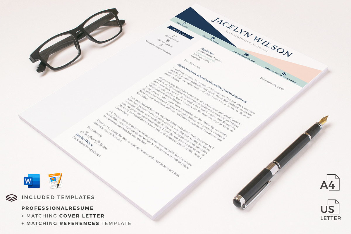 Creative Resume Example, CV Cover L., a Resume Template by HIRED Design Studio (Photo 11 of 19)